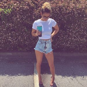 Distressed Denim Shorts